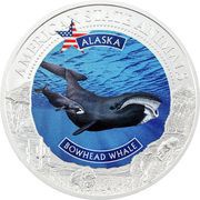 5 Dollars - Elizabeth II Bowhead Whale, Cook Islands, 2021 reverse image