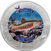 5 Dollars - Elizabeth II Brook Trout, Cook Islands, 2021 reverse image