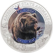 5 Dollars - Elizabeth II Grizzly Bear, Cook Islands, 2021 reverse image