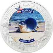 5 Dollars - Elizabeth II Monk Seal, Cook Islands, 2021 reverse image