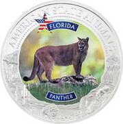 5 Dollars - Elizabeth II Panther, Cook Islands, 2021 reverse image