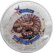 5 Dollars - Elizabeth II Ridge-nosed Rattlesnake, Cook Islands, 2021 reverse image