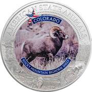 5 Dollars - Elizabeth II Rocky Mountain Bighorn Sheep, Cook Islands, 2021 reverse image