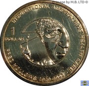 1 Dollar - Elizabeth II 4th Portrait - Inspirational Australians - Fred Hollows, Australia, 2010 reverse image