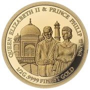 5 Dollars - Elizabeth II Visiting India, Cook Islands, 2021 reverse image