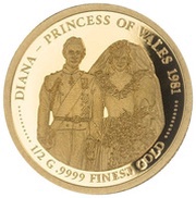 5 Dollars - Elizabeth II Wedding of Prince Charles and Lady Diana Spencer, Cook Islands, 2021 reverse image