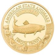 5 Dollars - Elizabeth II Brook Trout, Cook Islands, 2021 reverse image