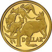 1 Dollar - Elizabeth II 5th Portrait - Gottwald Proof Gold, Australia, 2010 reverse image