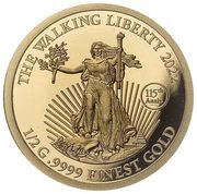 5 Dollars - Elizabeth II Walking Liberty, Cook Islands, 2022 reverse image