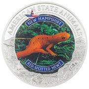 5 Dollars - Elizabeth II Red-Spotted Newt, Cook Islands, 2022 reverse image