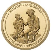 5 Dollars - Elizabeth II Fighting Landmines, Cook Islands, 2022 reverse image