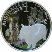 1 Dollar - Elizabeth II 4th Portrait - Wombat - South Australia, Australia, 2010 reverse image