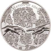 5 Dollars - Elizabeth II Posthumous; Creation of Adam, Cook Islands, 2023 reverse image