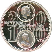 1 Dollar - Elizabeth II 4th Portrait - Centenary of Australian Silver Coinage obverse image