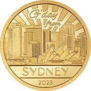 5 Dollars - Elizabeth II Posthumous; Sydney, Cook Islands, 2023 reverse image