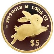5 Dollars - Charles III Rabbit, Cook Islands, 2023 reverse image