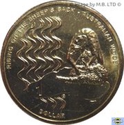 1 Dollar - Elizabeth II 4th Portrait - Australian Wool, Australia, 2011 reverse image