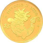 5 Dollars - Charles III Dragon, Cook Islands, 2024 reverse image