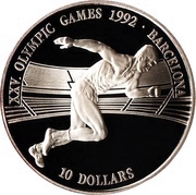 10 Dollars - Elizabeth II Olympics, Cook Islands, 1990 reverse image