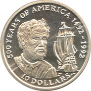 10 Dollars - Elizabeth II America, Cook Islands, 1990 reverse image