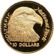 10 Dollars - Elizabeth II Olympic National Park, Cook Islands, 1996 reverse image