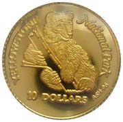 10 Dollars - Elizabeth II Yellowstone National Park, Cook Islands, 1996 reverse image