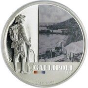 1 Dollar - Elizabeth II 4th Portrait - Gallipoli 1915, Australia, 2011 reverse image