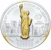 10 Dollars - Elizabeth II Statue of Liberty, Cook Islands, 2006 reverse image