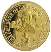 10 Dollars - Elizabeth II The Emperor of California, Cook Islands, 2006 reverse image