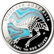 1 Dollar - Elizabeth II 4th Portrait - Emu Dreaming, Australia, 2011 reverse image