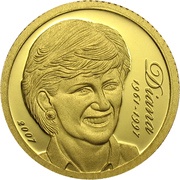 10 Dollars - Elizabeth II Lady Diana, Cook Islands, 2007 reverse image
