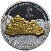 10 Dollars - Elizabeth II Mount Rushmore, Cook Islands, 2008 reverse image