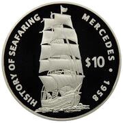 10 Dollars - Elizabeth II Mercedes 1958, Cook Islands, 2008 reverse image