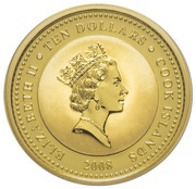 10 Dollars - Elizabeth II White Swans obverse image