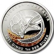 1 Dollar - Elizabeth II 4th Portrait - Dingo Dreaming, Australia, 2011 reverse image