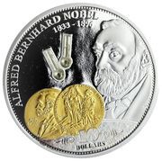 10 Dollars - Elizabeth II Alfred Nobel, Cook Islands, 2009 reverse image