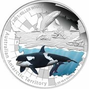 1 Dollar - Elizabeth II 4th Portrait - Killer Whale, Australia, 2011 reverse image
