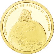 10 Dollars - Elizabeth II Apollo 11, Cook Islands, 2009 reverse image