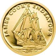 10 Dollars - Elizabeth II James Cook‘s Endeavour, Cook Islands, 2009 reverse image