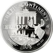 10 Dollars - Elizabeth II Europe, Cook Islands, 2011 reverse image