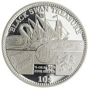 10 Dollars - Elizabeth II Black Swan Treasure, Cook Islands, 2011 reverse image