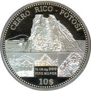 10 Dollars - Elizabeth II Cerro Rico Potosi, Cook Islands, 2011 reverse image