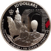 10 Dollars - Elizabeth II Diamond Jubilee, Cook Islands, 2011 reverse image