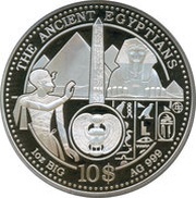 10 Dollars - Elizabeth II The Ancient Egyptians, Cook Islands, 2012 reverse image