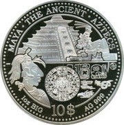 10 Dollars - Elizabeth II The Ancient Aztecs, Cook Islands, 2012 reverse image