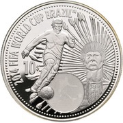 10 Dollars - Elizabeth II 2014 FIFA World Cup Brazil, Cook Islands, 2012 reverse image