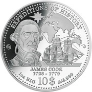 10 Dollars - Elizabeth II James Cook, Cook Islands, 2013 reverse image