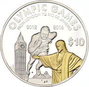 10 Dollars - Elizabeth II Summer Olympics, Rio 2016, Cook Islands, 2013 reverse image