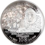 10 Dollars – Elizabeth II Roald Amundsen, Cook Islands, 2013 reverse image