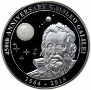 10 Dollars - Elizabeth II Galileo Galilei, Cook Islands, 2014 reverse image